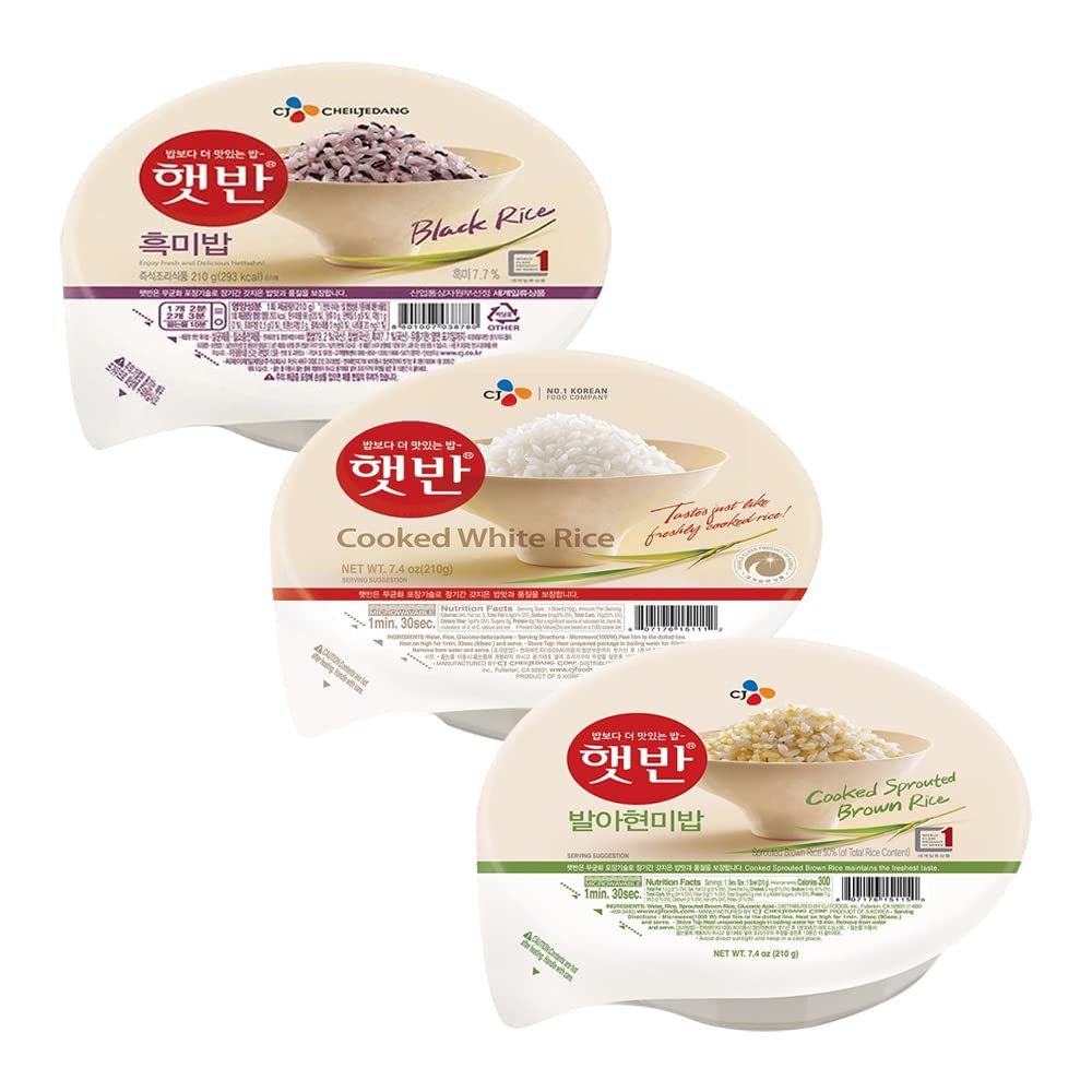 CJ White Rice Hatban/cooked sprouted brown rice/cooked black rice 210g