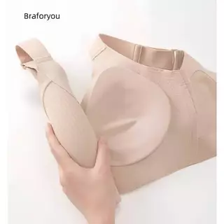 Bra Foryou ชุดชั้นในไร้โครงเนื้อผ้าไนล่อน สายใหญ่ (106) ตะขอหลังใหญ๋ สำหรับผู้หญิง Women