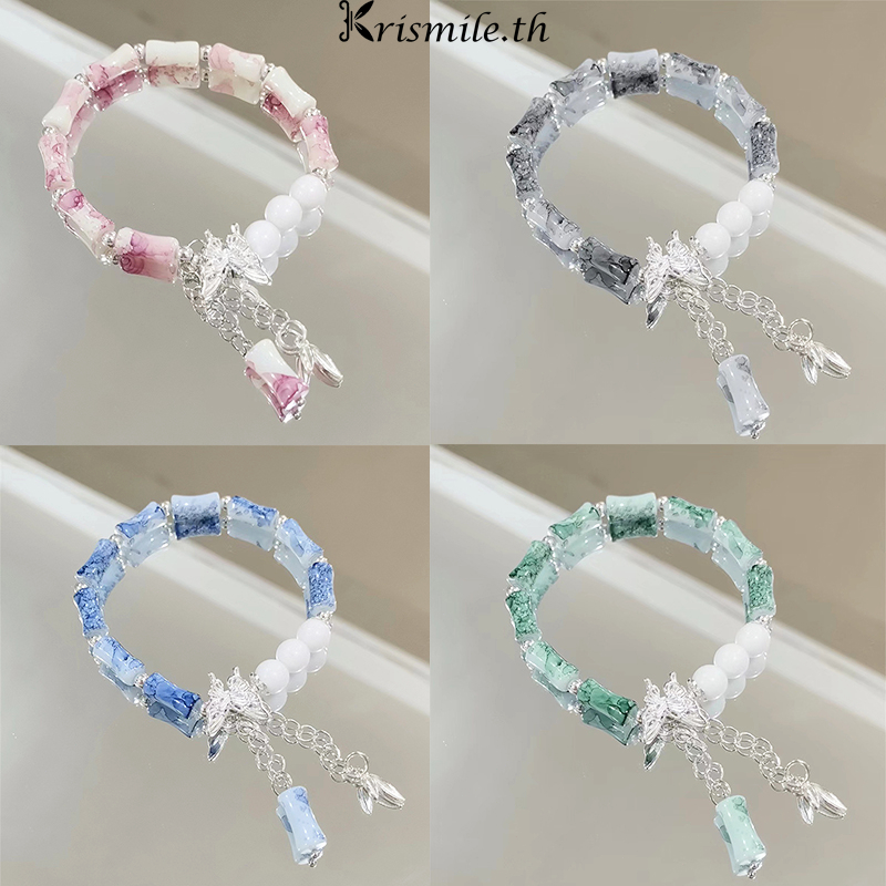 COD-ในไทย สร้อยข้อมือใหม่สไตล์จีน จี้รูปผีเสื้อ ไม้ไผ่ สไตล์จีนโบราณ แฟชั่นสําหรับผู้หญิง โชคดี เหมาะกับของขวัญ 2024-Kri