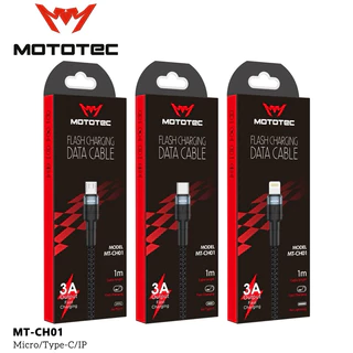MOTOTEC MT-CH01 Fast Charging Data Cable 3A สายชาร์จคุณภาพสูง รองรับกระเเสไฟ 3A ชาร์จเร็วโอนถ่ายข้อมูลได้