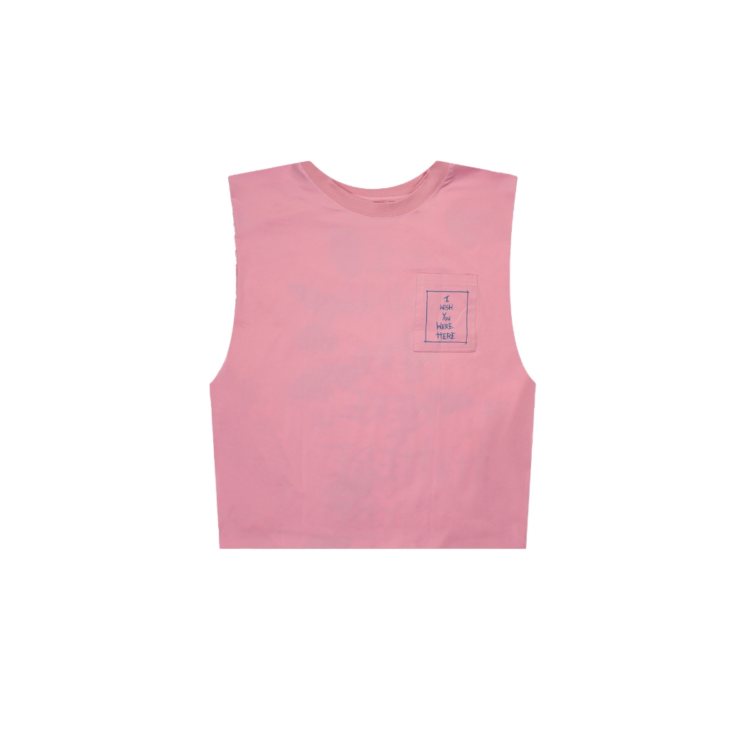 I WISH YOU WERE HERE PINK BUTTERFLIES MALE VEST