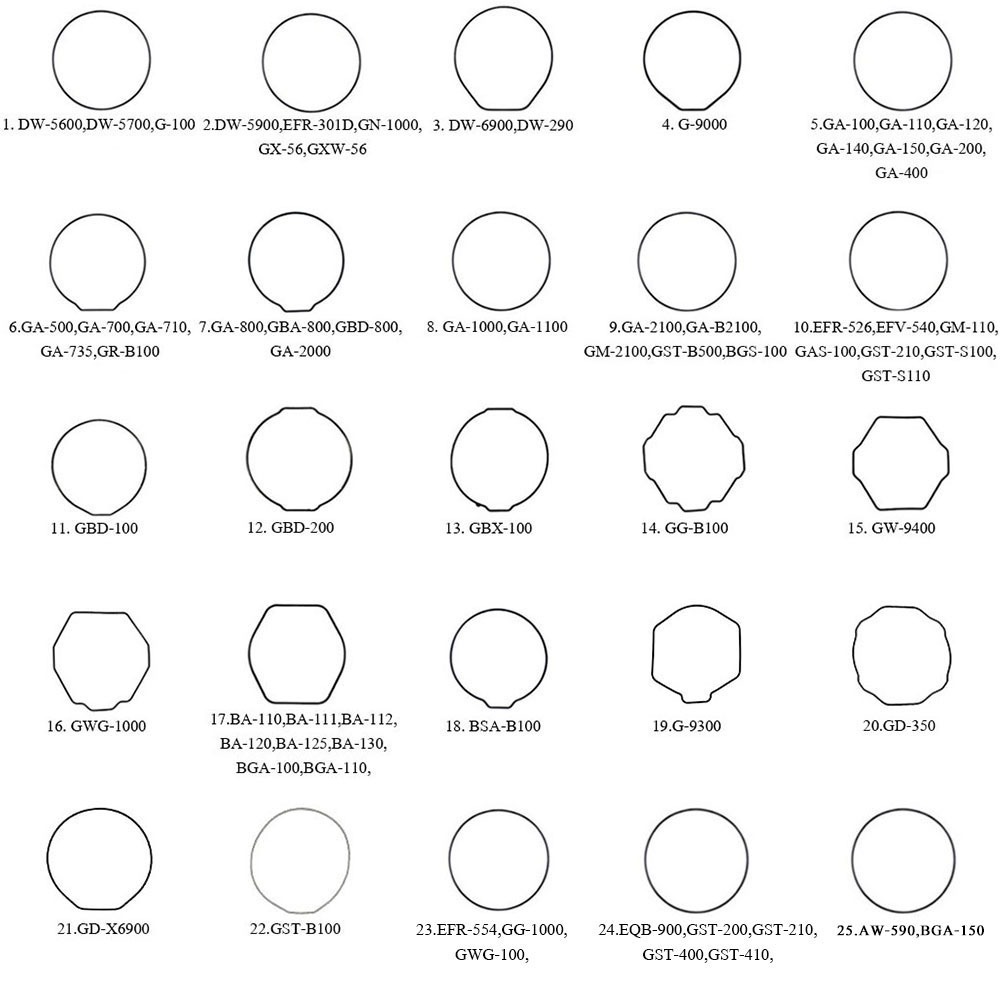 Casio G-Shock/Baby-G ยางฝาหลัง GX-56,DW-6900,G-9000,GA-110,GBA-800,GA-2100,GM-2100,GST-B500,GAS-100,