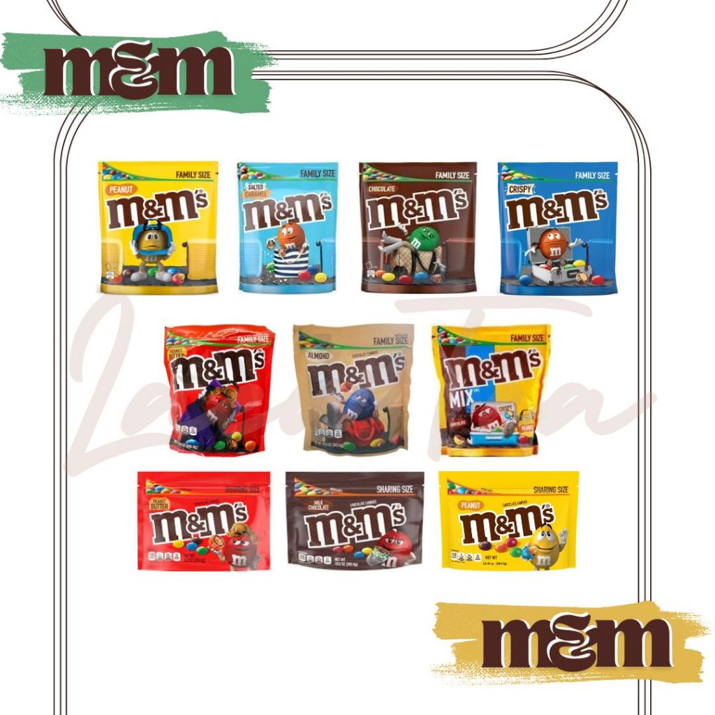 Chocolate M&M family / sharing size ขนาด 255.2g - 400g (วันหมดอายุแจ้งในรายละเอียดด้านล่าง)