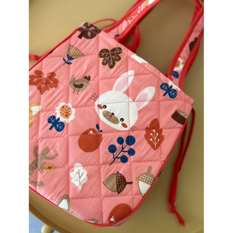 กระเป๋าผ้าเชือกรูด กระเป๋าผ้า กระเป๋าHandmade กระเป๋าพกพา