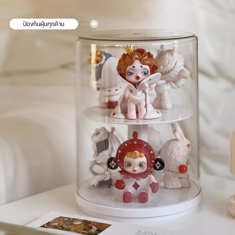 ตู้โชว์ตุ๊กตา กล่องโมเดล กล่องใส่ art toy มีลักษณะกันฝุ่น หมุนได้ ลักษณะสวยงาม สไตล์ยอดนิยม สะดวกในการเก็บของ