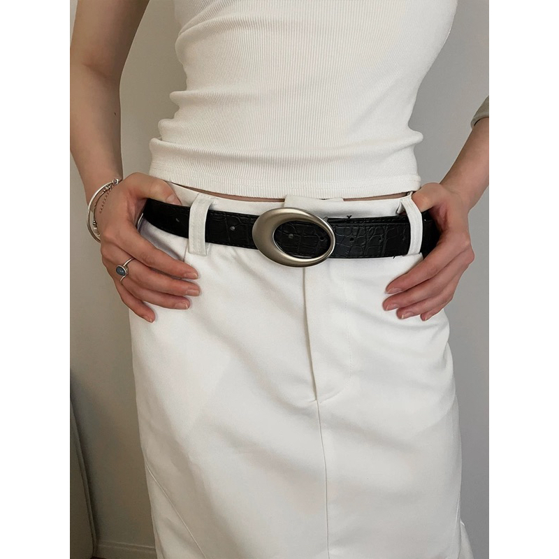 Oval buckle belt เข็มขัดทรงวงรี