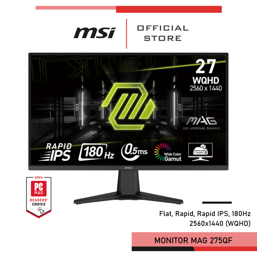[Pre-เข้า20/5] MSI MAG 275QF Monitor จอคอมพิวเตอร์ 27" Rapid IPS 2560x1440 (WQHD)