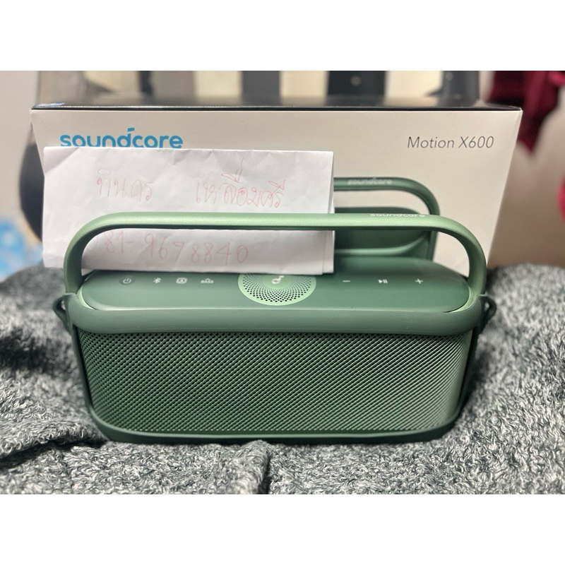 soundcore motion x600 เป็นมือสอง สภาพ 99%  ไม่มีตำหนิ อุปกรณ์ครบกล่องครบ มีเคสสีเขียวกับสายหิ้วให้ด้