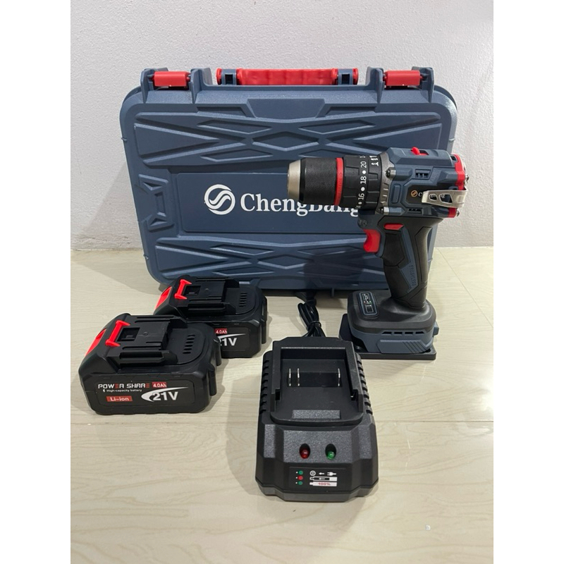 สว่านไร้สาย (CB) ChengBang รุ่น 2406H03 ไร้แปรงถ่าน(Brushless DC motor) แบตเตอรี่ LI-ion 4.0Ah x2ก้อน โคตรแรง 3 ระบบ