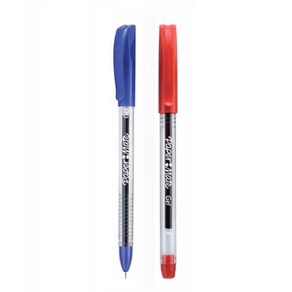 Paper Mate ปากกาเจล ลูกลื่น *แพ็คคู่2ด้าม* 0.5mm หมึกน้ำเงิน,แดง Paper Mate Jiffy gel pen 0.5mm 2ct