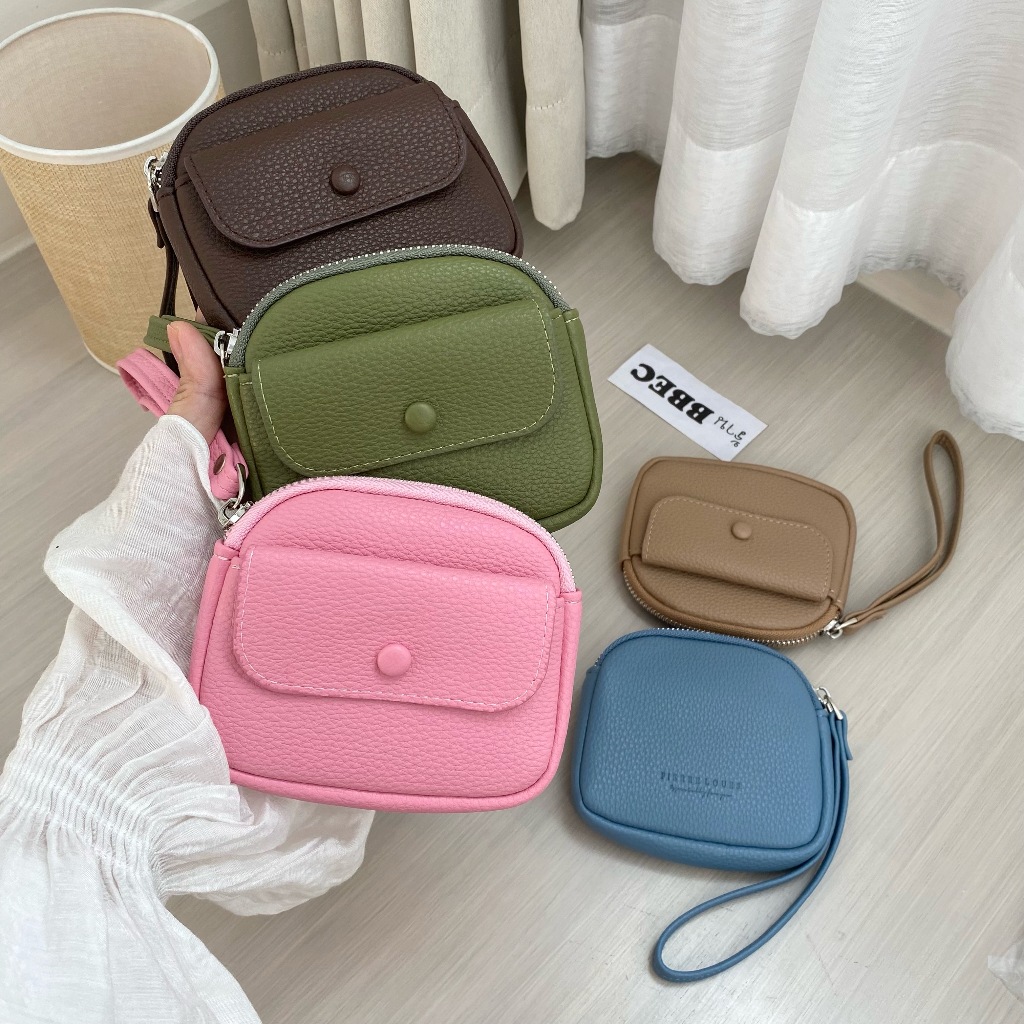 Pierre loues กระเป๋าสตางค์ใบสั้น มีสายคล้องมือหนังPUนิ่ม PL967-16