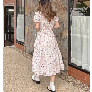 🔥พร้อมส่ง1-2วันถึง 💐 Blossom dress 💐เดรสยยาวไปทะเลลายดอกไม้ เสื้อผ้าแฟชั่นคาเฟ่สำหรับผู้หญิง