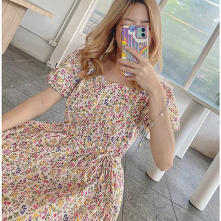 🔥พร้อมส่ง1-2วันถึง 💐 Blossom dress 💐เดรสยยาวไปทะเลลายดอกไม้ เสื้อผ้าแฟชั่นคาเฟ่สำหรับผู้หญิง
