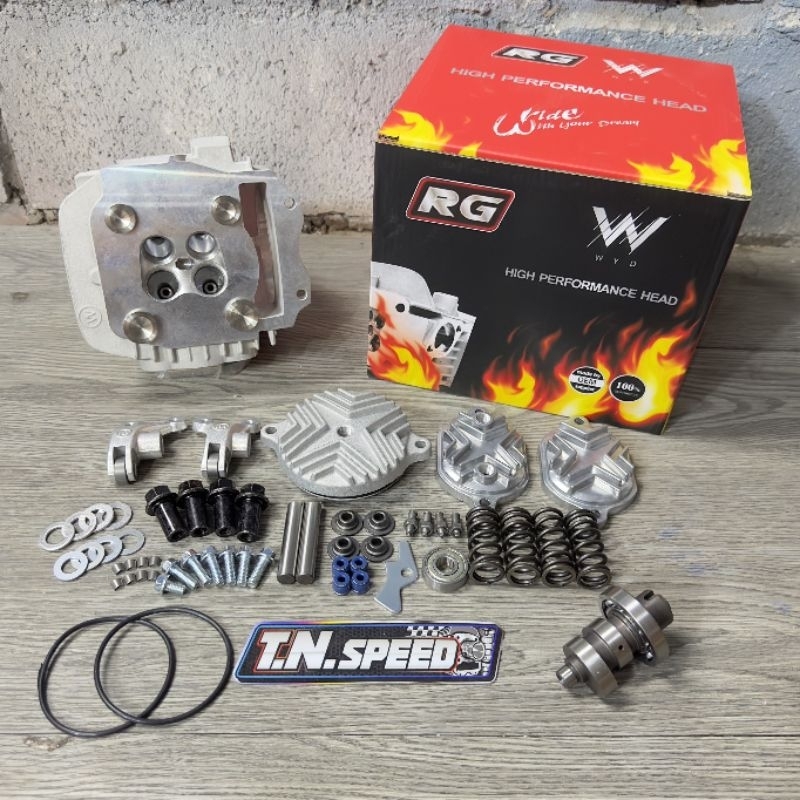 ฝาสูบ4V RG wave 125 4วาล์ว ตัวใหม่พร้อมอุปกรณ์ประกอบครบชุด มีวาล์วหลายขนาด #เวฟ125 4v
