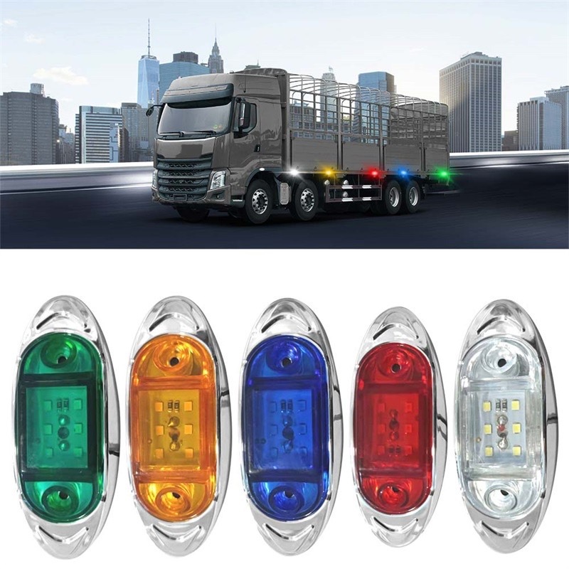 ไฟราวข้างรถบรรทุก รถสิบล้อ ไฟเลี้ยว ไฟหรี่ ไฟเบรค LED 12V-24V ไฟรถบรรทุก ไฟรถยนต์ รถพ่วง TS-6LED car