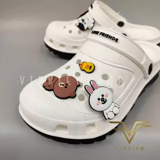 VIDVIEW !!ลดสนั่น!! รองเท้าหัวโต ลาย Line Friends หญิง Adda 5TD24WC พื้น 2density เบอร์ 36-39 ฟรี Jibbitz