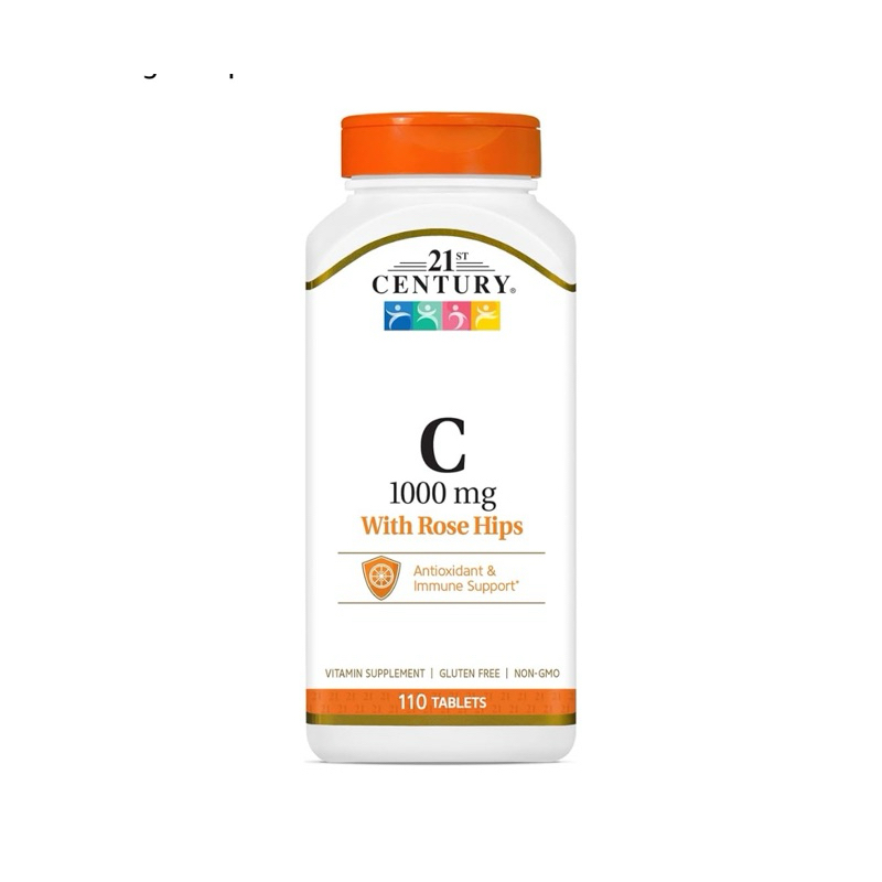 EXP 11/26 21st Century Natural C 1000 with Rose Hips Caplets, 110 Count