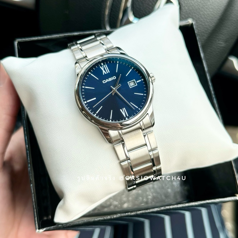 นาฬิกาข้อมือ CASIO UNISEX ของแท้ เครื่องศูนย์ cmg รุ่น MTP-V002D-2B3 รับประกันศูนย์เซ็นทรัล 1 ปีเต็ม