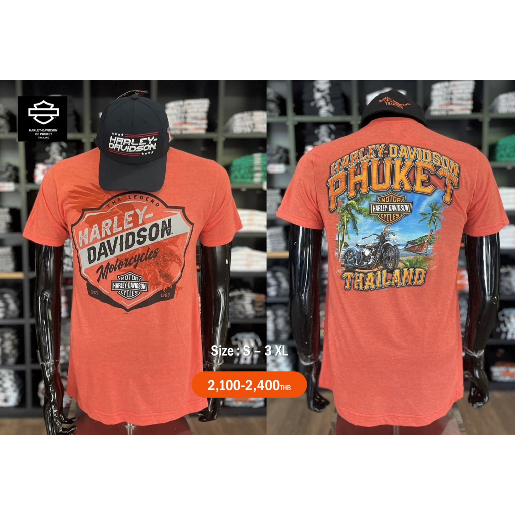 Harley-Davidson ® เสื้อยืดแขนสั้นลิขสิทธิ์แท้