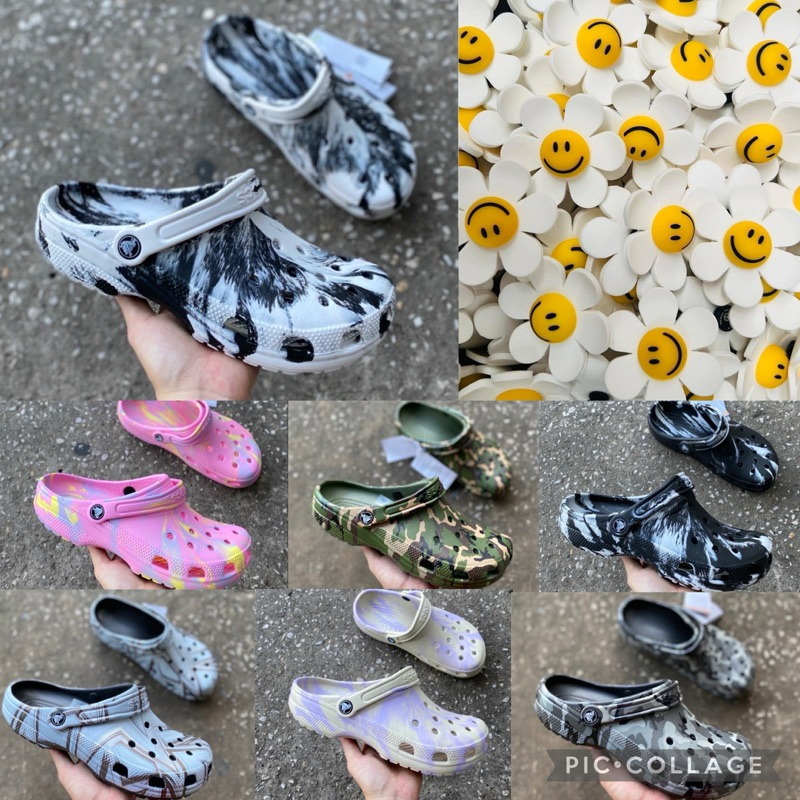จัดโปรจ้า crocsลายใหม่จ้า แถมมตัวติดน่ารักๆ3ตัวคะ