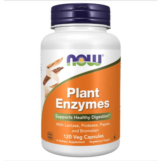 NOW Plant Enzymes w/ Lactase & Bromelain 120 / 240 Capsules