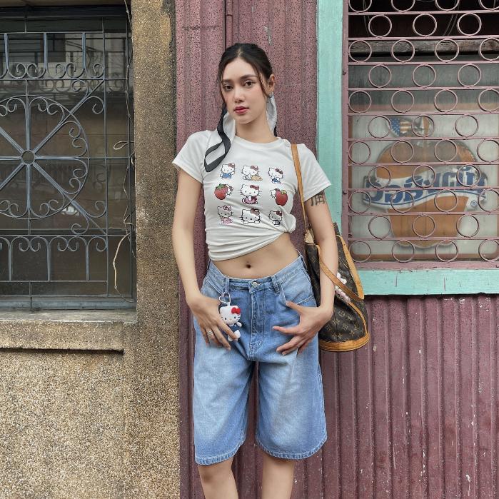 ยีนส์ Nammon Jeans NM22 กางเกงยีนส์ 3 ส่วนเรียบ ทรงจอร์ช - ผ้าไม่ยืด