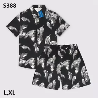 ชุดเซ็ท เสื้อพร้อมกางเกง พิมพ์ลายพร้อมส่ง ผ้าไหมอิตาลี ผ้าเรียบ ลื่น ทิ้งตัว ระบายอากาศได้ดี S388