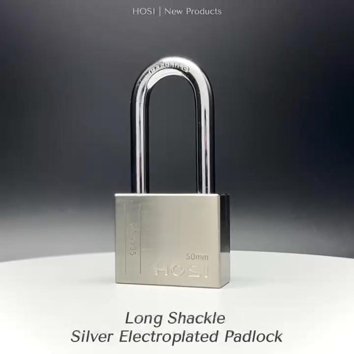 HOS แม่กุญแจล็อค ดอก สีทอง ตัวล็อคเหล็ก 50MM Iron padlockยาวและสั้น กันน้ำคุณภาพสูง กุญแจล็อค กุญแจ กุญแจบ้าน - รูปที่ 4