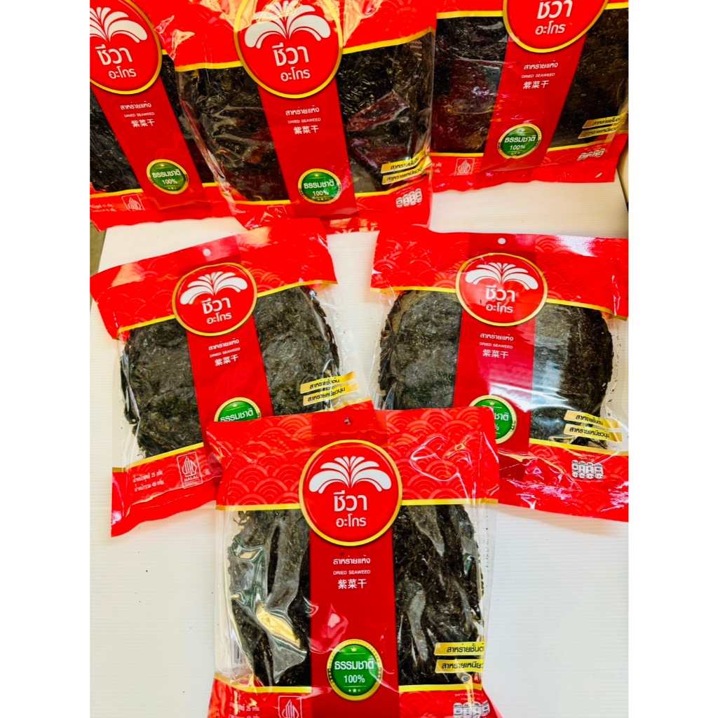 สาหร่ายแห้ง ตราชีวา DRIED SEAWEED น้ำหนักสุทธิ  25 กรัม ราคา ถูกที่สุด ดีลบีเคเค แกลเลอรีภาพที่ 2