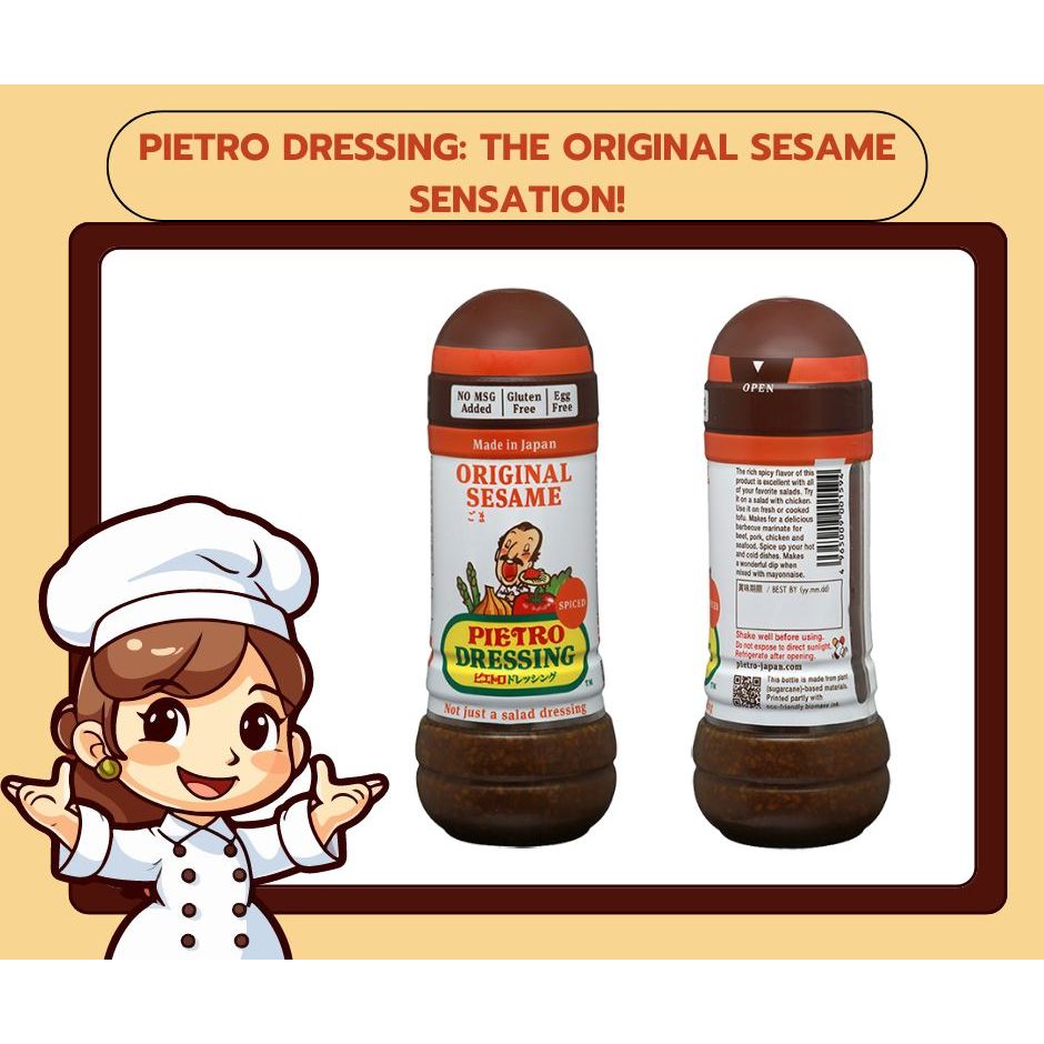 Pietro Dressing ORIGINAL SESAME 280ml น้ําสลัดปิเอโตร สูตรออริจินอล