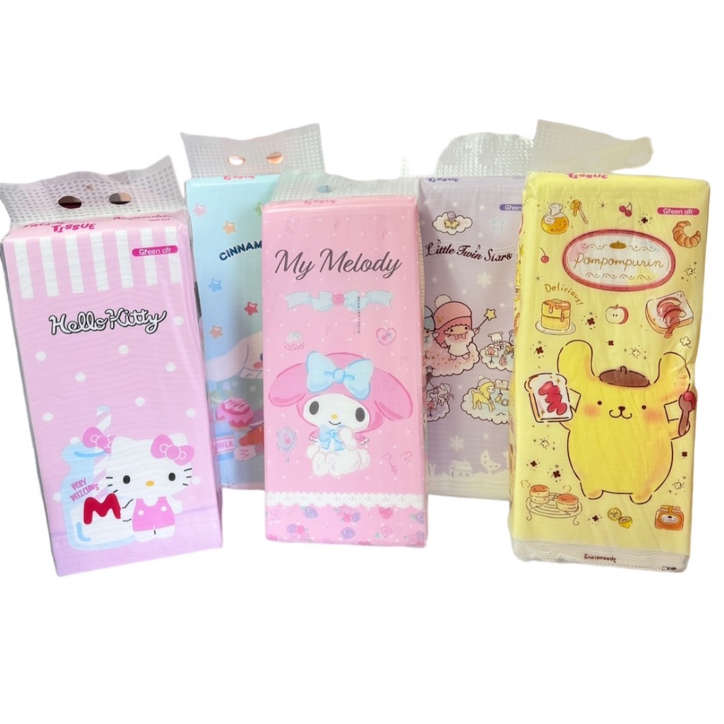 กระดาษทิชชู่แขวนดึง sanrio1000 - 1,280 แผ่น หนานุ่ม 4ชั้น และ 1,000 แผ่น 4 ชั้น คละแบบ