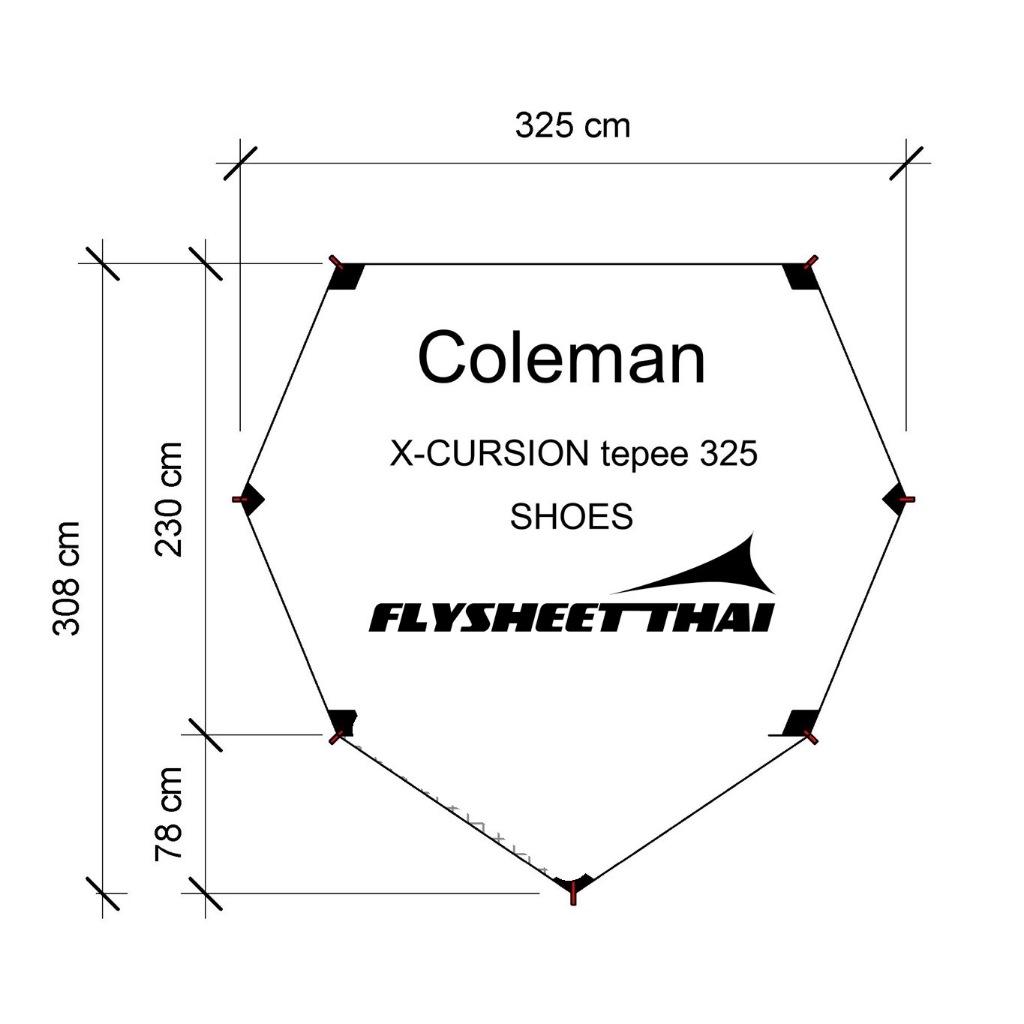 กราวชีท ผ้าปูรองเต็นท์ COLEMAN TEPEE325 XL ตรงรุ่น ผ้าใบหนา เสริมยื่นหน้า