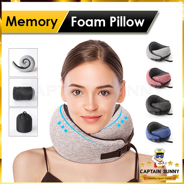 หมอนรองคอ Memory Foam รุ่น Sleep Well ม้วนเก็บได้