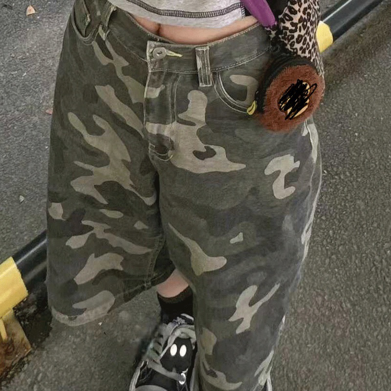 [พร้อมส่ง] Spenzer.street | camo jort กางเกงทรงกระบอก เสื้อผ้าสตรีท เนื้อผ้าดี คุณภาพแน่น ฮิต unisex 2024 ขายดี