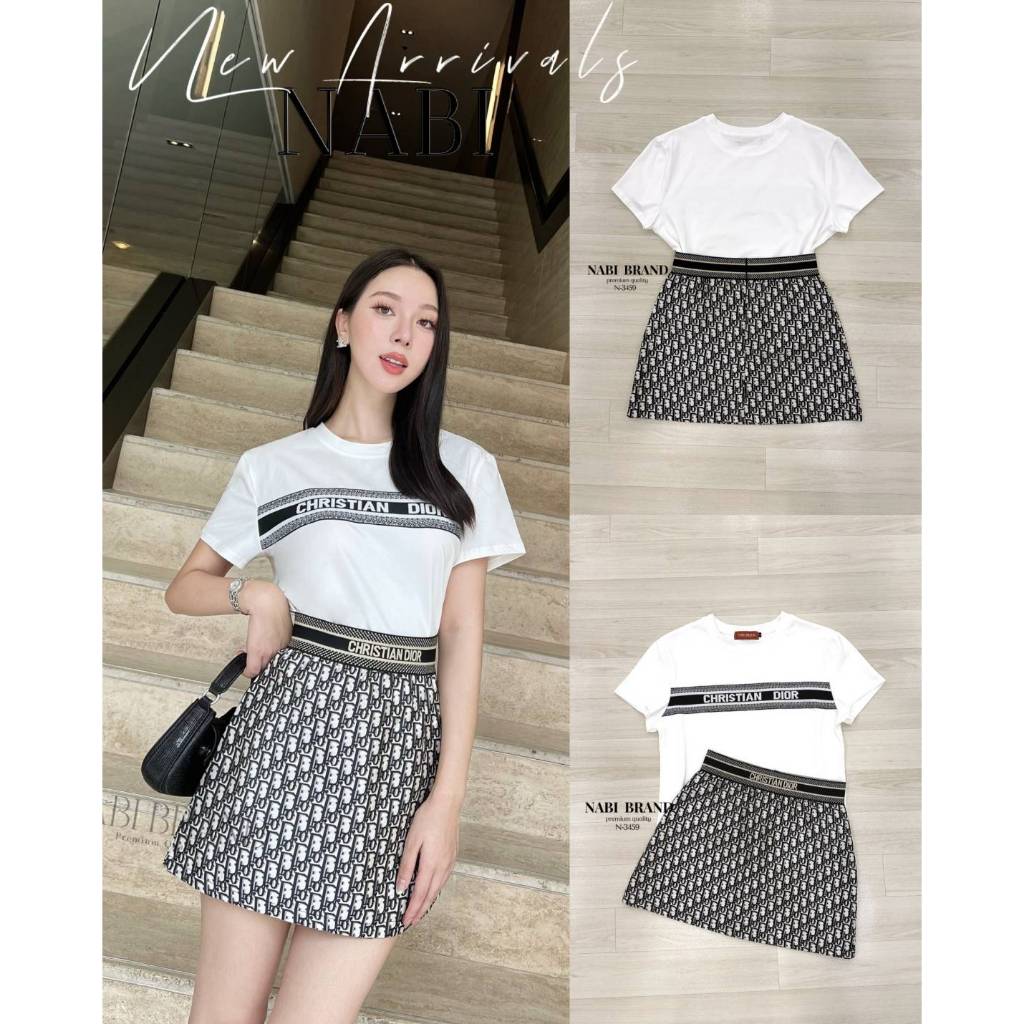 NABIBRAND ชุดsetเสื้อยืด+กระโปรงซับกางเกง(*สอบถามสต๊อกก่อนกดสั่งน๊า)