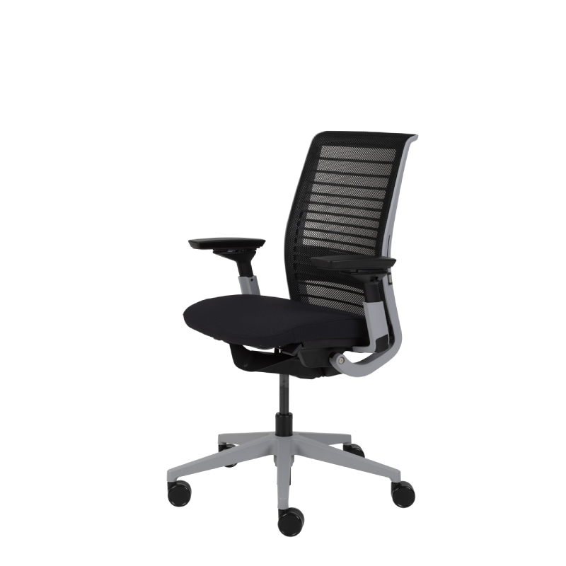 Modernform เก้าอี้เพื่อสุขภาพ Steelcase รุ่น THINK V2 พนักกลาง ขาPT. SOLID /ADJ.LUMBAR เบาะผ้า พนักตาข่าย
