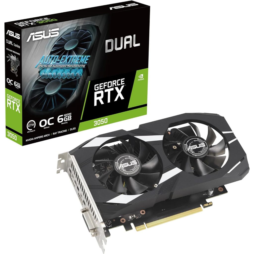 VGA (การ์ดแสดงผล) ASUS DUAL GEFORCE RTX 3050 OC EDITION 6GB GDDR6 (DUAL-RTX3050-O6G)
