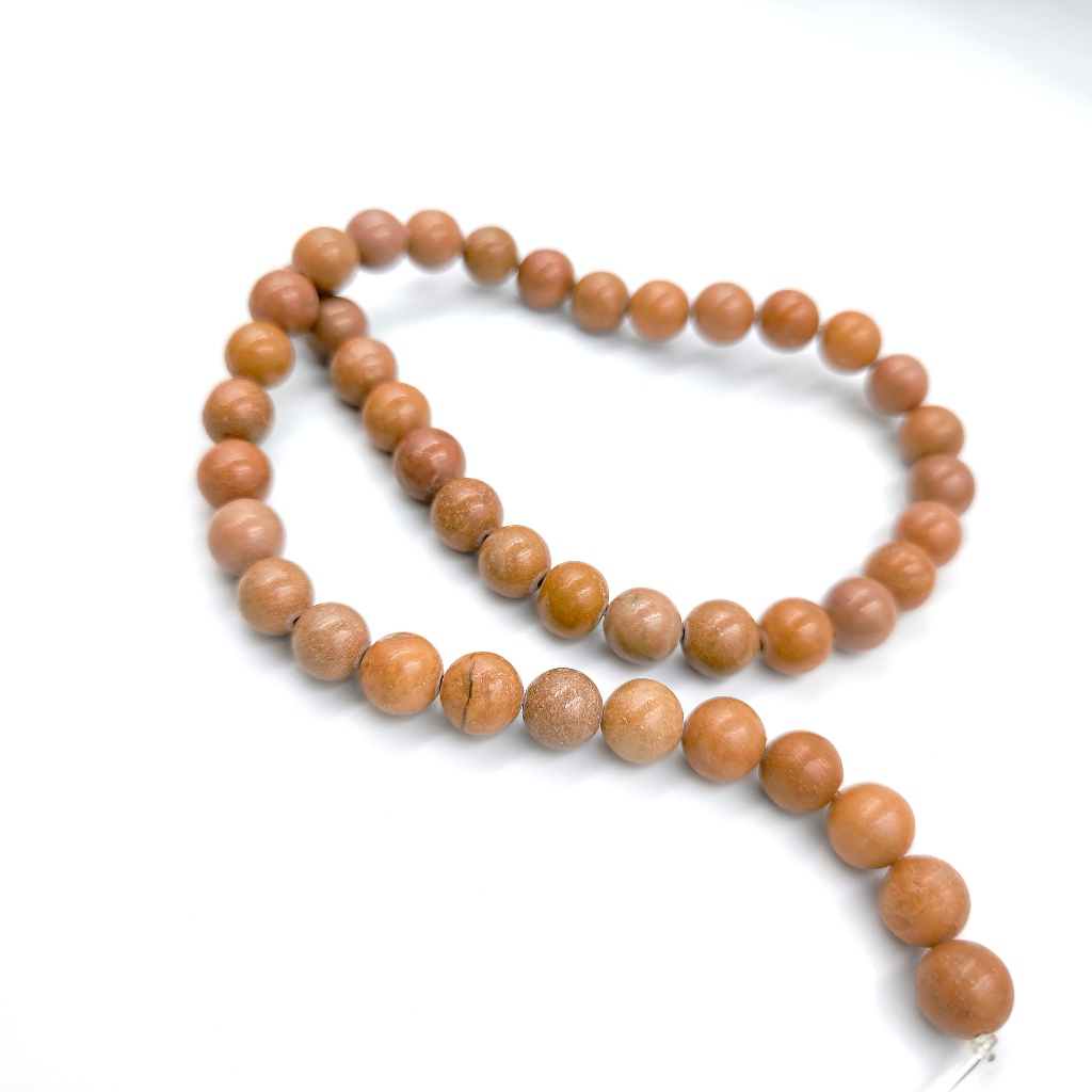 ลูกปัดหินแท้ ลักษณะเม็ดกลม หิน Brown Jasper ขนาด 10 mm - (LZ-0624)