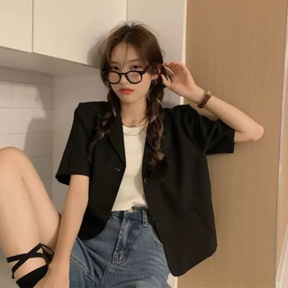 เสื้อเชื้ตสีพื้น เสื้อสูทแขนสั้น เสื้อเบลาซ์ผ้าซีฟอง SY