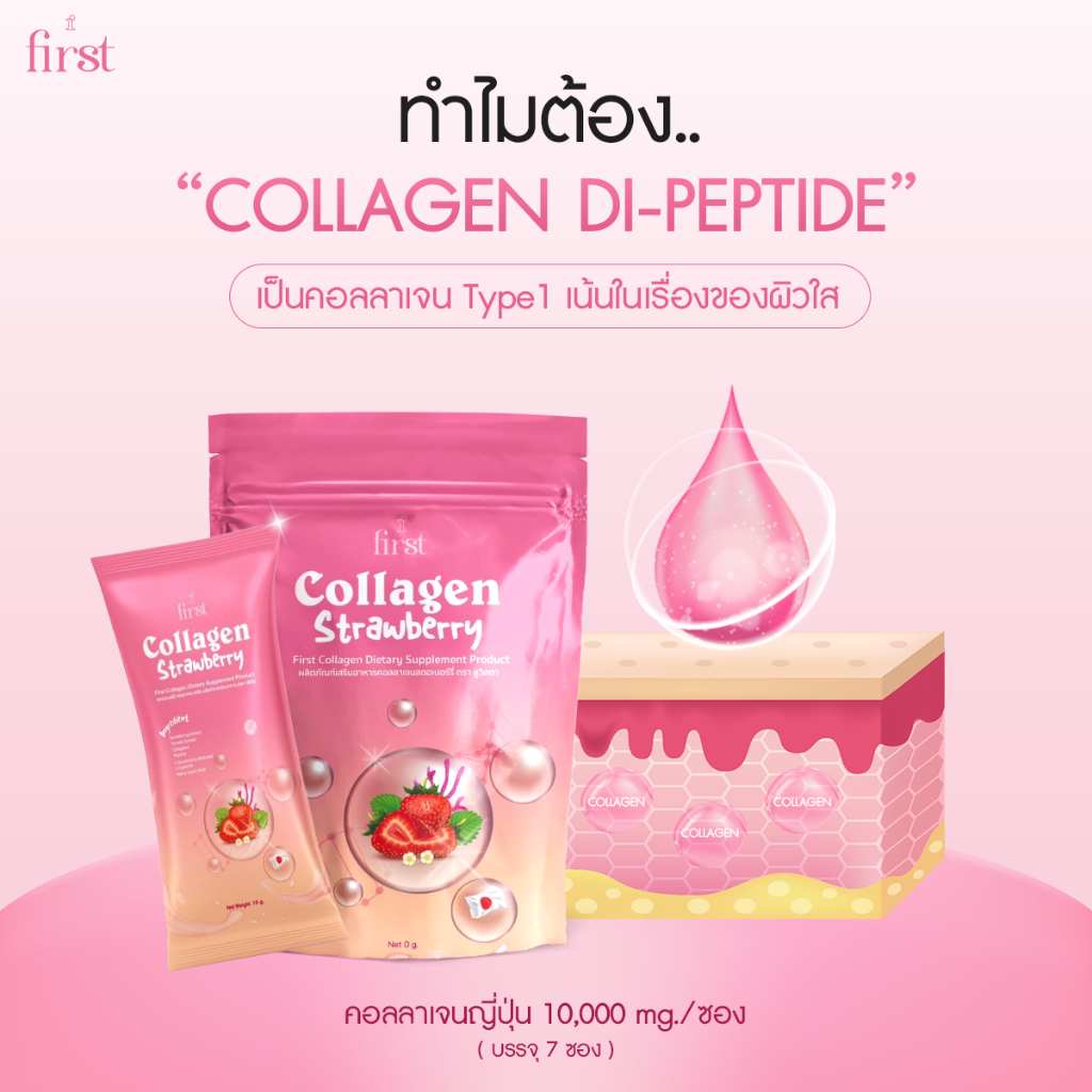 คอลลาเจนญี่ปุ่น10,000mg. 1ห่อ7ซอง ผิวขาว ลดสิว ลดฝ้า