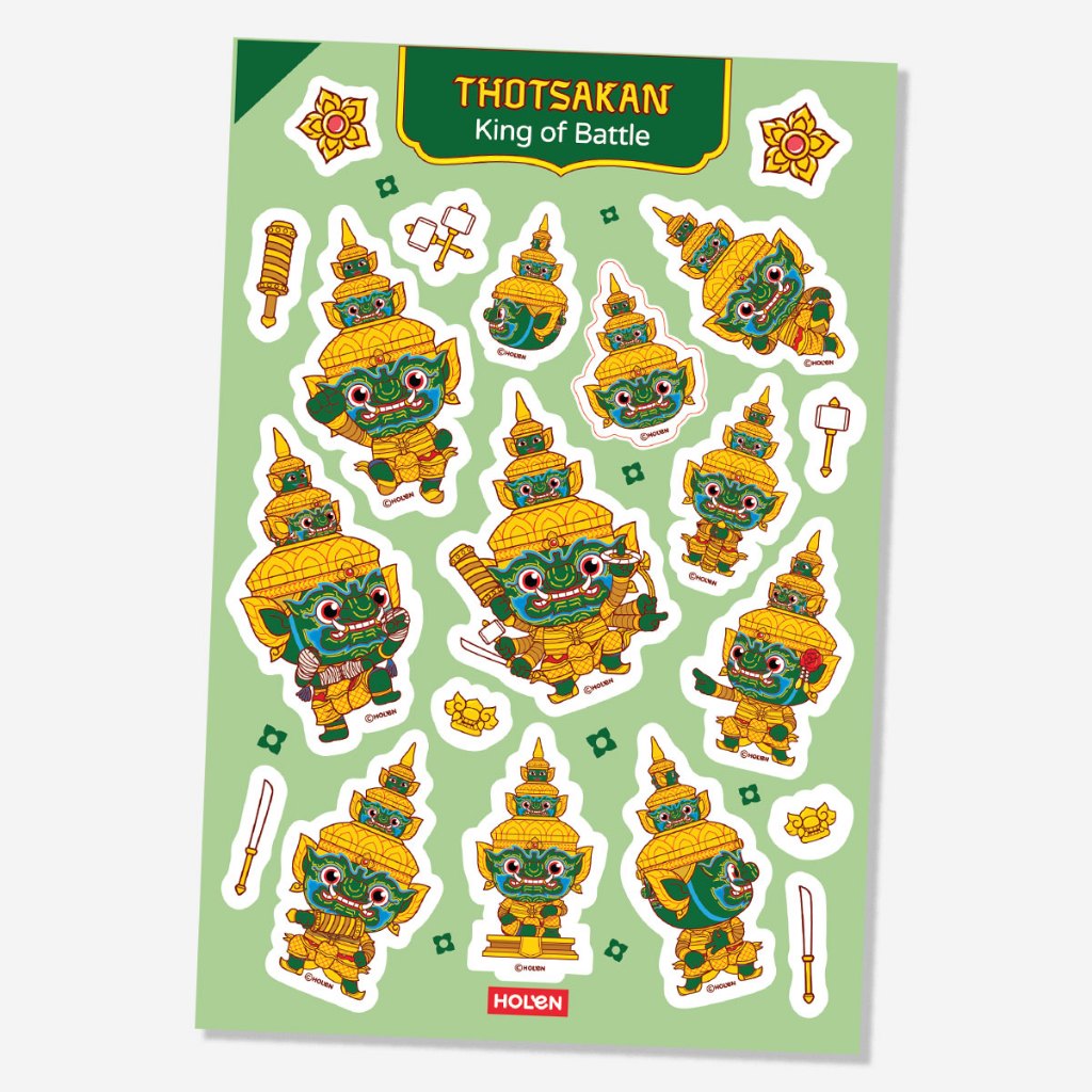 Waterproof Ramakien Sticker - Thotsakan King of Battle - สติ๊กเกอร์รามเกียรติ์กันน้ำ ทศกัณฐ์ ราชาแห่งการต่อสู้