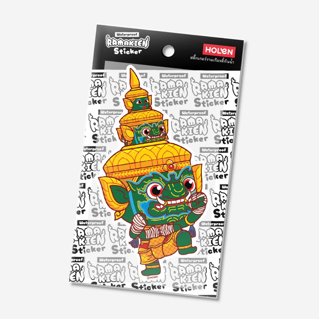 Waterproof Ramakien Sticker - Thotsakan Thai Ancient Boxing - สติ๊กเกอร์รามเกียรติ์กันน้ำ ทศกัณฐ์ มวยคาดเชือก — صورة 4