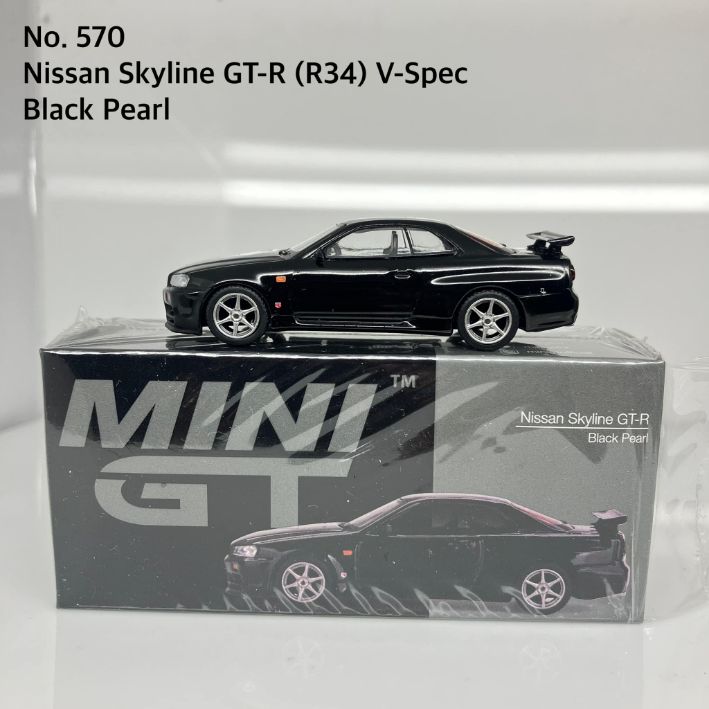 MiniGT 📌No. 570-R 📌 Nissan Skyline GT-R (R34) V-Spec Black Pearl