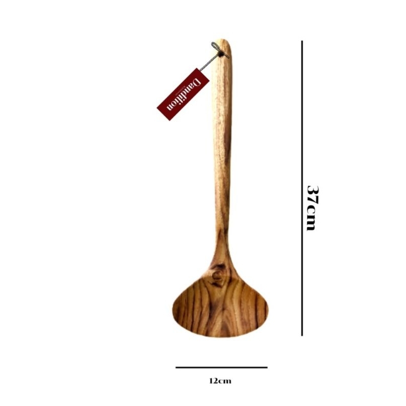 ตะหลิวไม้สัก ทรงเห็ด Teakwood Turner เหมาะสำหรับกะทะเทฟลอน ยาว 38 กว้าง12 เซนติเมตร