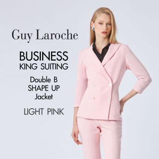 Guy Laroche แจ็คเก็ตทรงเข้ารูป แขนสามส่วน กระดุม 4 เม็ด สีชม…