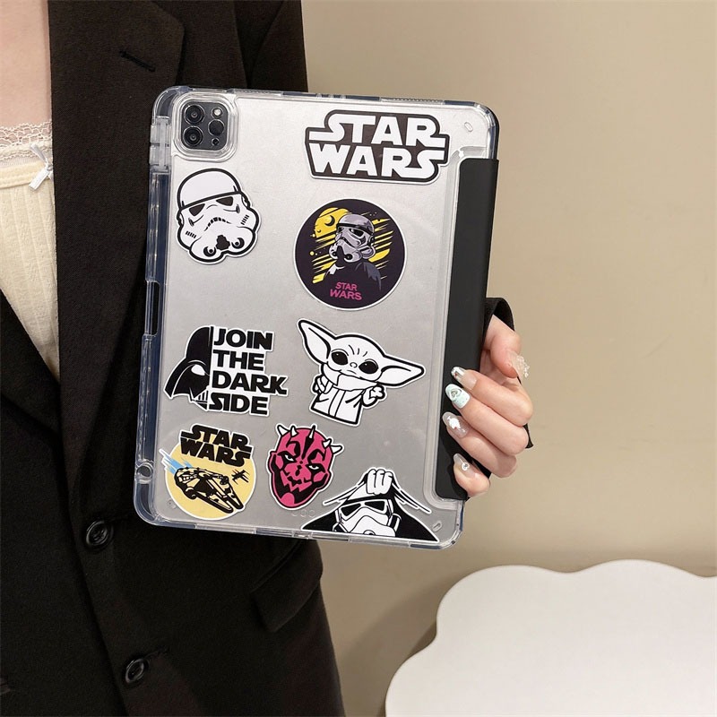 🔥ส่งจากไทย🔥starwars โปร่งใส เคส for iPad 2025 11 air7 10.2 Gen10 9 8 2024 pro เคสไอแพด Air6 5 10.9 Case พร้อมถาดใส่ปากกา