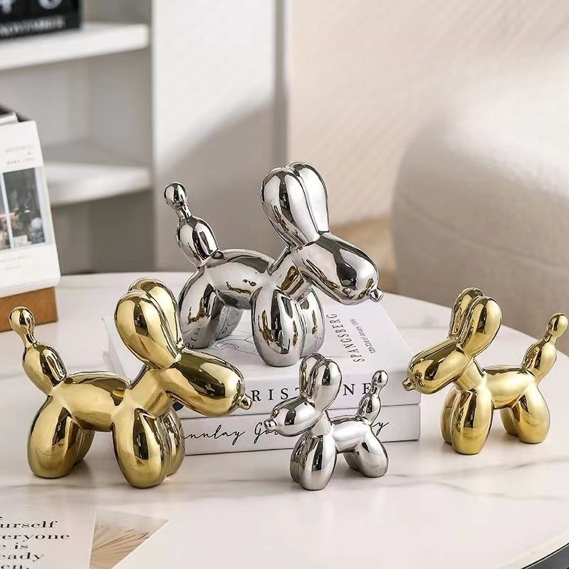 เซรามิค electroplated บอลลูนสุนัขบ้านศึกษาเดสก์ท็อปห้องนั่งเล่นเครื่องประดับ