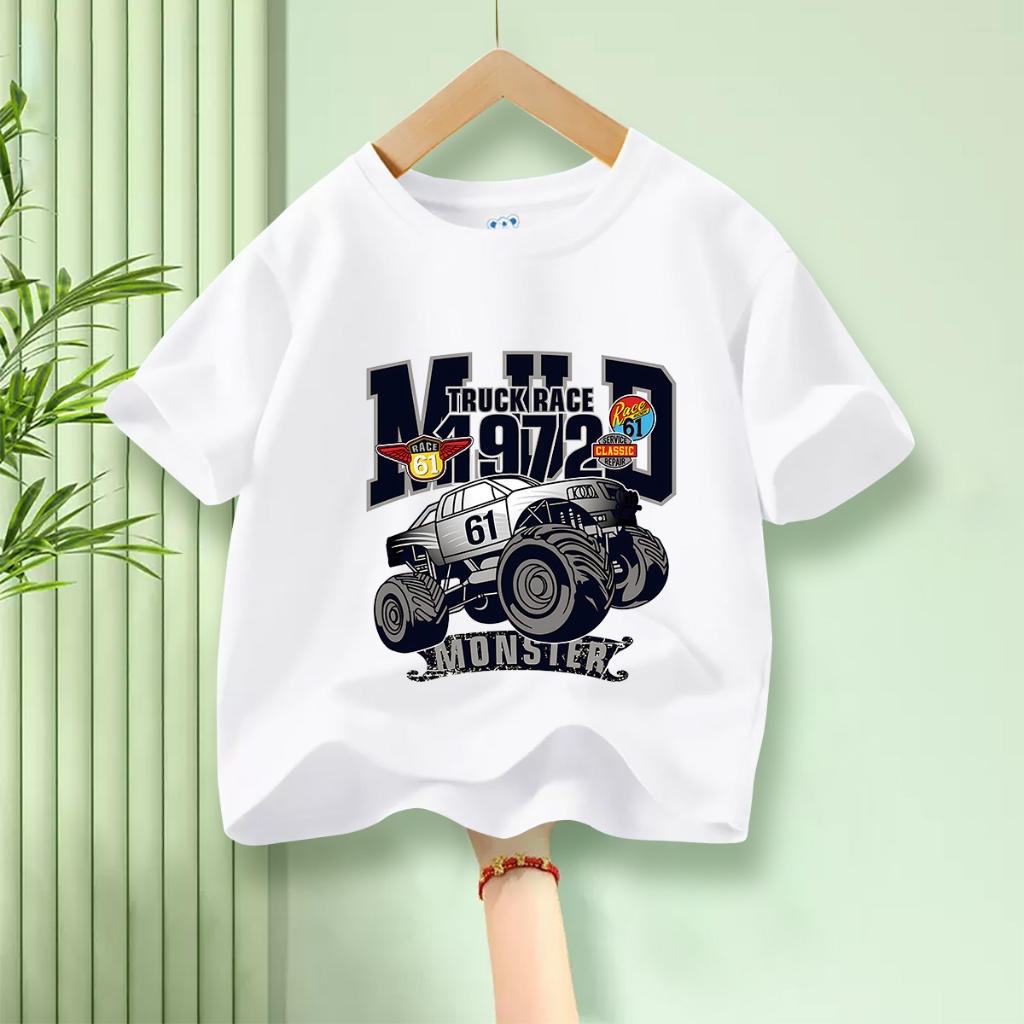 H509เสื้อเด็กแฟชั่ง เสื้อยืดแขนสั่งได้ทังเด็กชายและเด็กหญิง ลายสวยน่ารัก ผ้านุ่นใส่สบายมี7สีให้เลือก