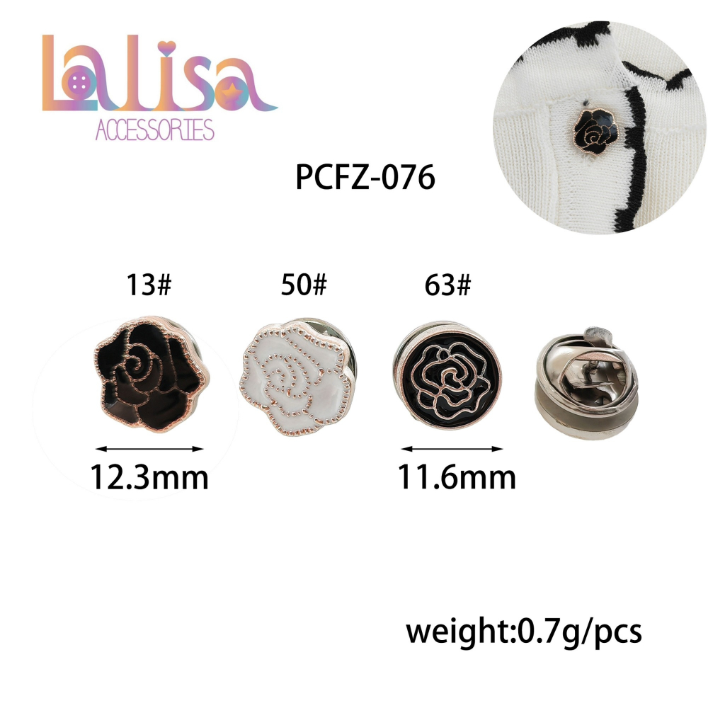 กระดุมหมุดหนีบกุหลาบ หมุดกุหลาบ กุหลาบตกแต่งเสื้อสำหรับผู้หญิง Brooch (E-3-I,PCFZ-076)