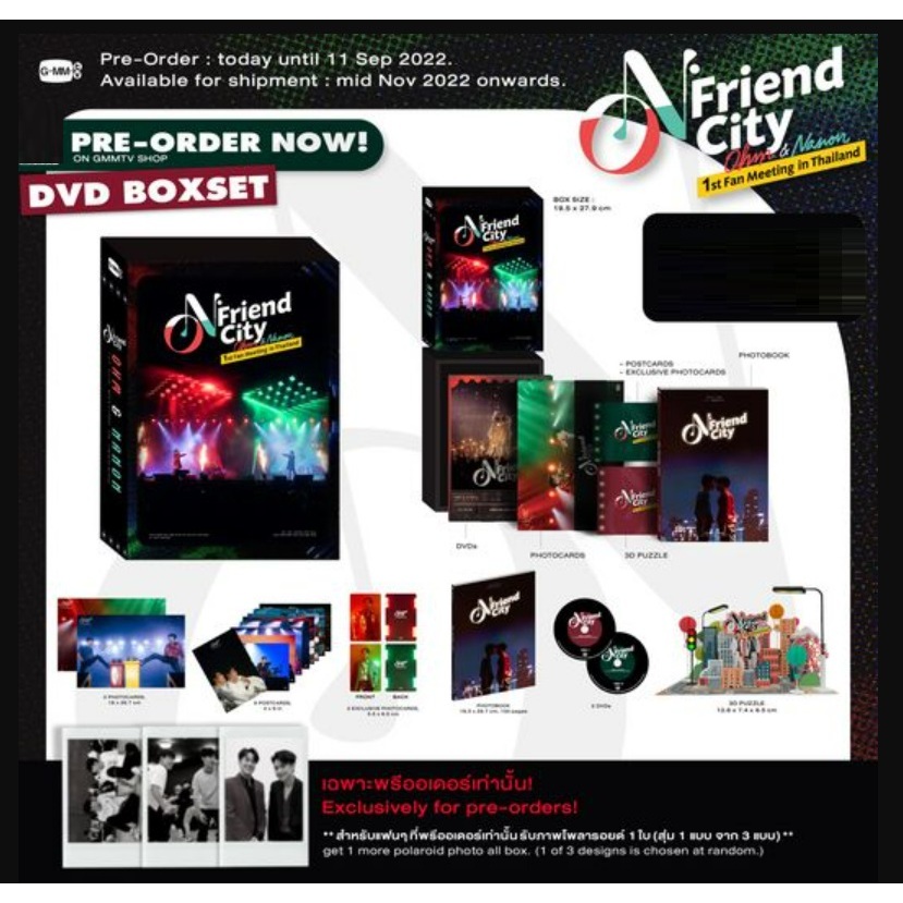 DVD BOXSET O-N FRIEND CITY OHM-NANON 1ST FAN MEETING IN THAILAND (พร้อมส่งรอบพรี)
